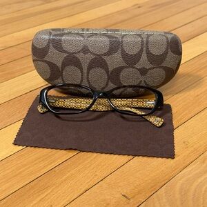 Coach Delaney HC6015 Eyeglass Dark Tortoise Rhinestone Case & Cloth Librarian